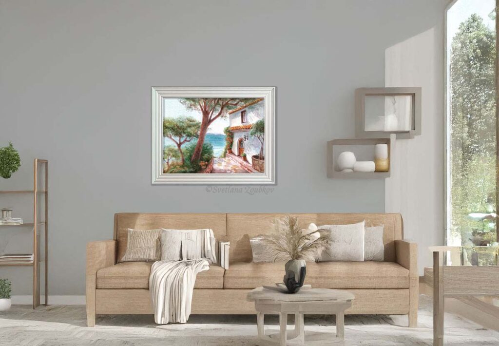 LanaZArt watercolor painting in the interior