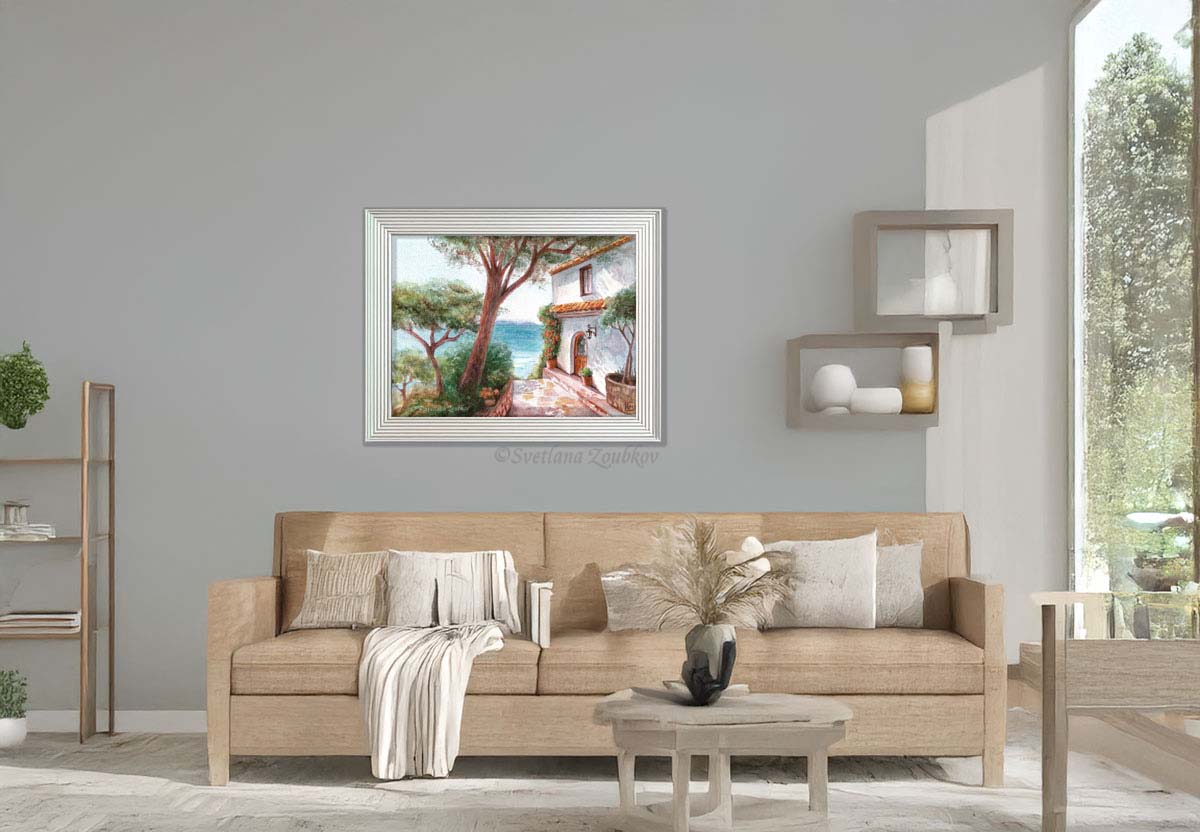 LanaZArt watercolor painting in the interior